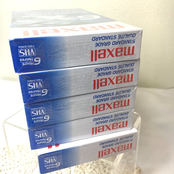 Lot of 5 Maxell 6 Hour T-120 blank VHS NWT - Picture 5 of 9